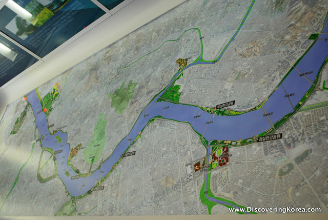 A map of Hangang river, close up.
