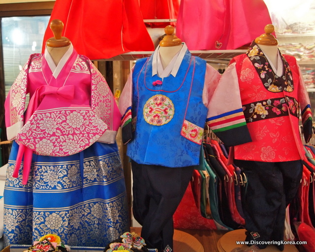 Traditional hanbok on sale from Gwangjang Traditional Market in Seoul